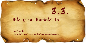 Bügler Borbála névjegykártya